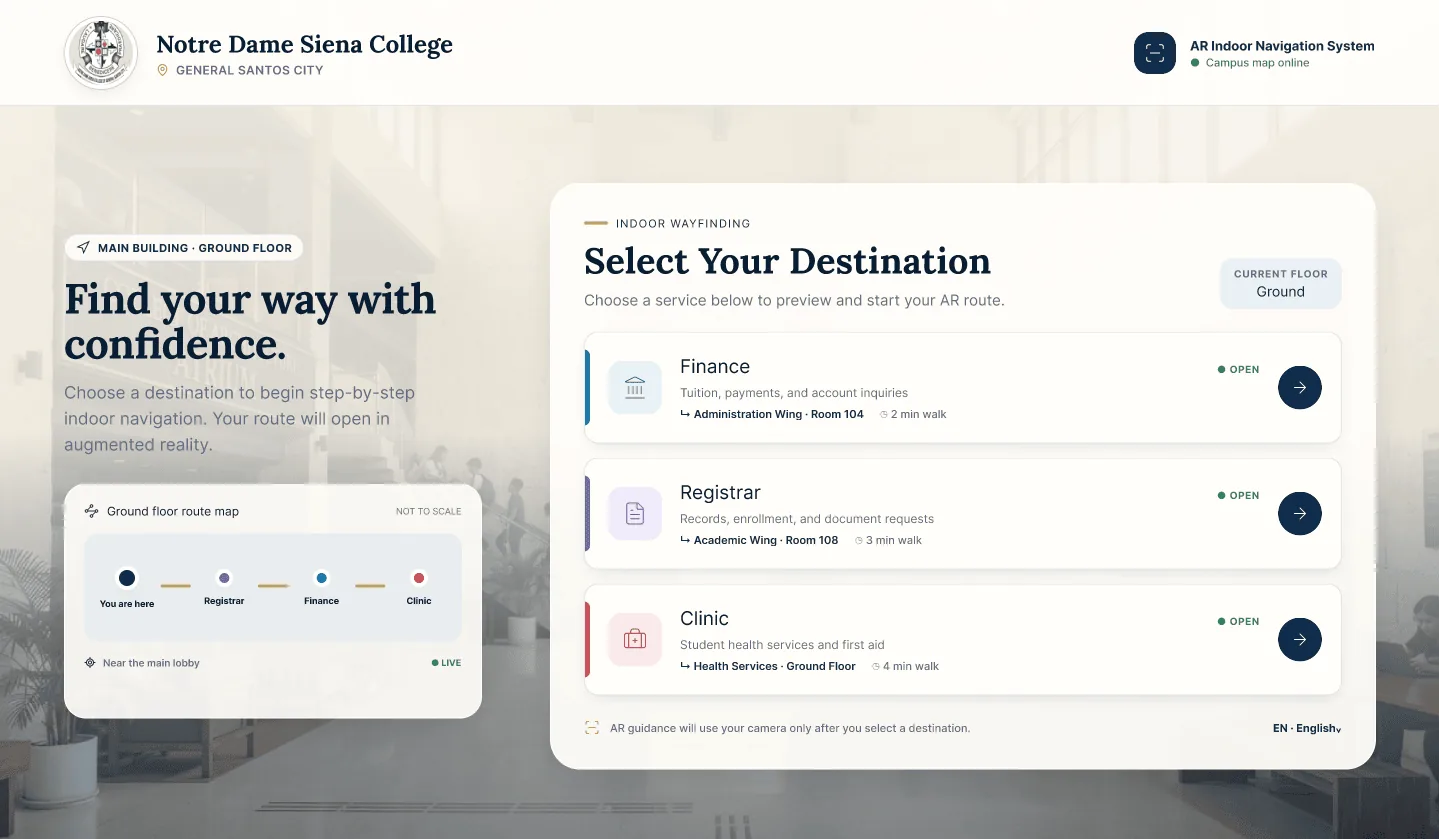 NDDU Siena AR Campus Navigation System