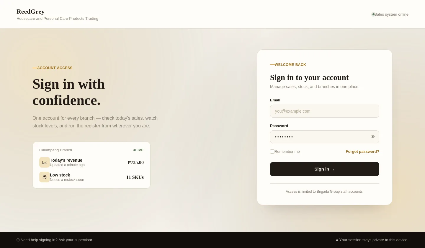 ReedGrey Sales and Inventory System